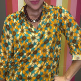 NOTHING BUT GOOD VIBES GEOMETRIC BLOUSE