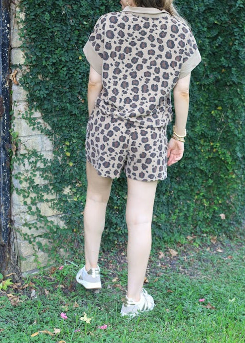 MIDNIGHT SUN LEOPARD PRINT SHORTS