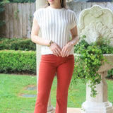 KUT FROM THE KLOTH:  KELSEY HIGH RISE ANKLE FLARE PAPRIKA