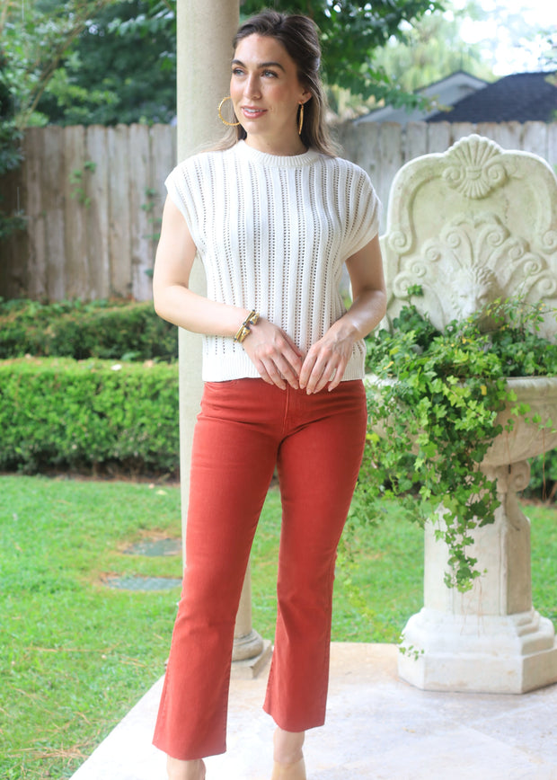 KUT FROM THE KLOTH:  KELSEY HIGH RISE ANKLE FLARE PAPRIKA