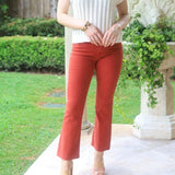 KUT FROM THE KLOTH:  KELSEY HIGH RISE ANKLE FLARE PAPRIKA
