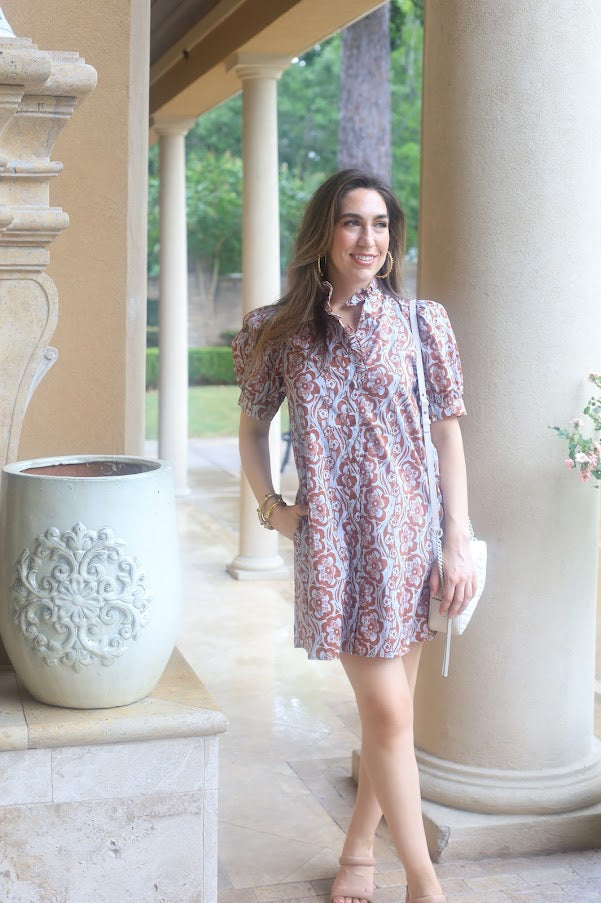 MEMORY LANE FLORAL COTTON DRESS