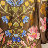 IN FINE DETAIL BROWN EMBROIDERED FLORAL TOP