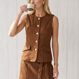 CAFE MOCHA BROWN SUEDE VEST