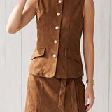 CAFE MOCHA SUEDE MINI SKIRT WITH TIE BELT