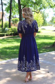 BOARDWALK BLISS NAVY BUTTON DOWN DRESS