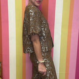 LIGHT UP THE ROOM BROWN TOILE PANTS