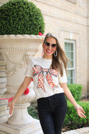 BOWS & KISSES GRAPHIC TEE