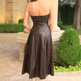 ONLY GETS BETTER FAUX LEATHER MIDI DRESS