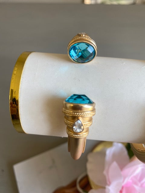 CHRISTINA GOLD BANGLE STONE BRACELET - ASSORTED COLORS