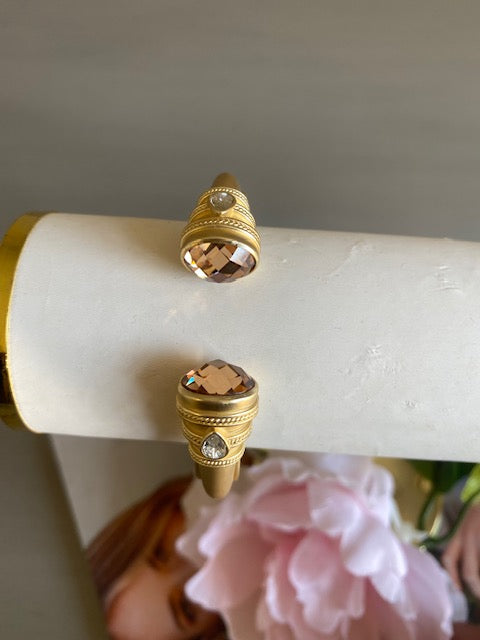 CHRISTINA GOLD BANGLE STONE BRACELET - ASSORTED COLORS