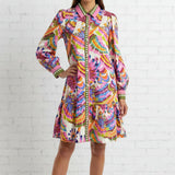 WATERCOLOR DAYDREAMS LONG SLEEVE DRESS