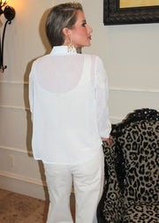 A PERFECT WORLD WHITE EMBELLISHED BUTTON DOWN