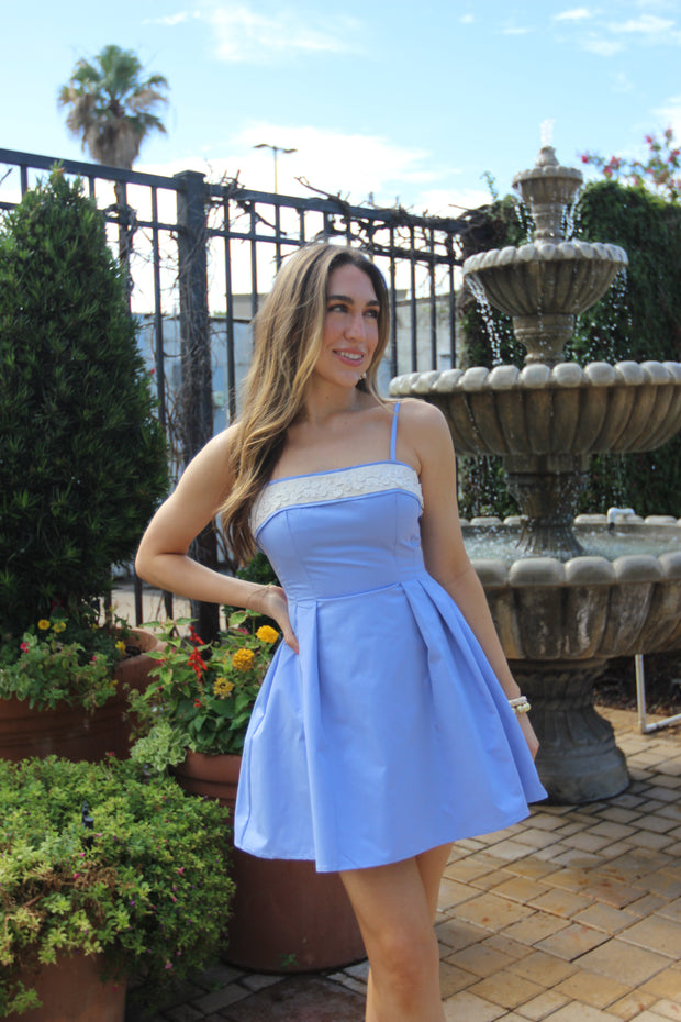 HAMPTONS FOR THE WEEKEND BLUE MINI DRESS