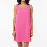 FLOWER PICKING HOT PINK EMBROIDERED MINI DRESS