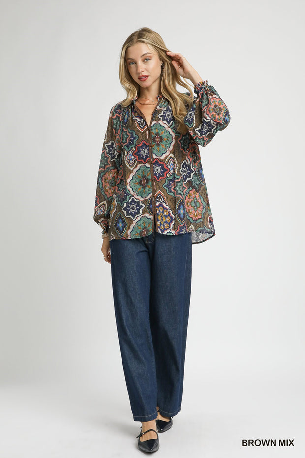 WEEKDAY WORK ABSTRACT BLOUSE