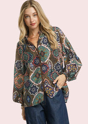 WEEKDAY WORK ABSTRACT BLOUSE