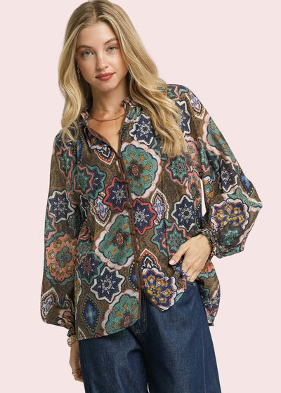 WEEKDAY WORK ABSTRACT BLOUSE