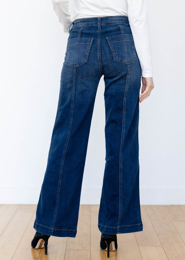 KUT JODI HIGH RISE WIDE LEG DARK JEANS