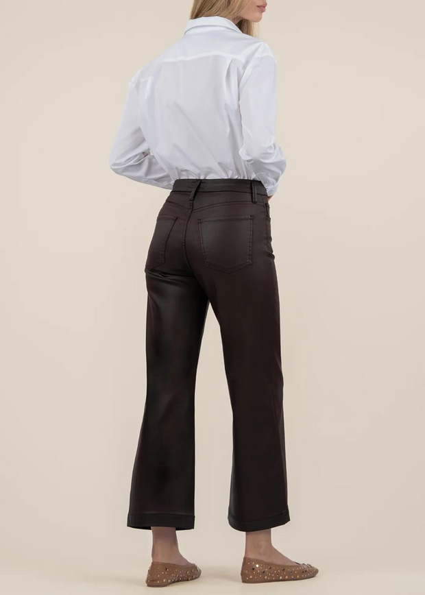 KUT MEG HIGH RISE WIDE LEG COATED PANT