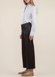 KUT MEG HIGH RISE WIDE LEG COATED PANT