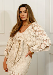BOHO FEELS FRONT TIE CROCHET TOP