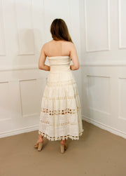 COASTAL COVE EYELET LACE STRAPLESS DRESS
