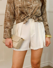 DRESS REHEARSAL READY PLEATED SHORTS- BLACK OR WHITE