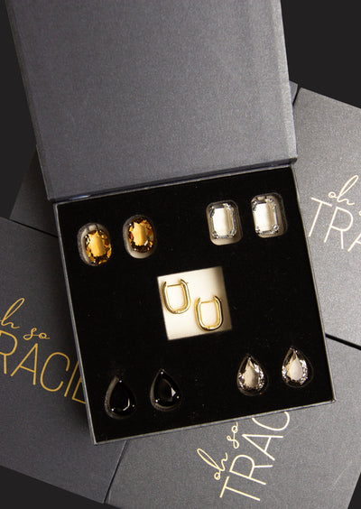 OH SO TRACIE 4PC EARRING SET-NEUTRAL