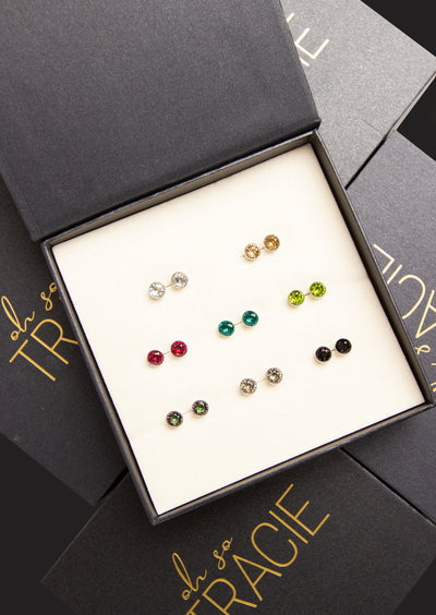 OH SO TRACIE 8 PC STUD EARRING SET
