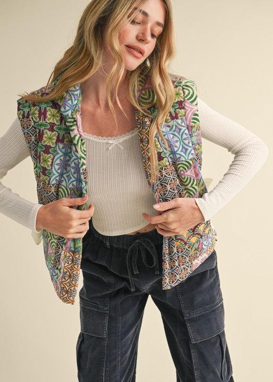 I FOUND YOU MULTI PATCH PATTERN VEST