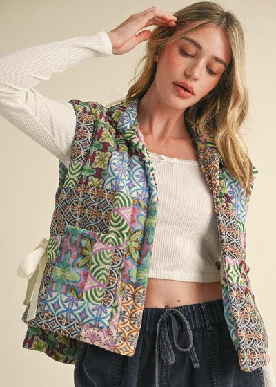 I FOUND YOU MULTI PATCH PATTERN VEST