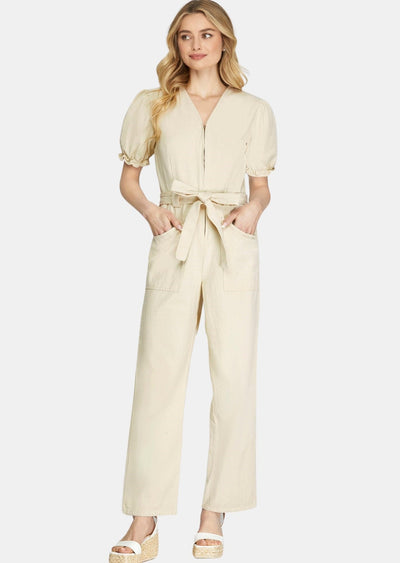 PRACTICAL PERFECTION PUFF SLEEVE JUMPSUIT