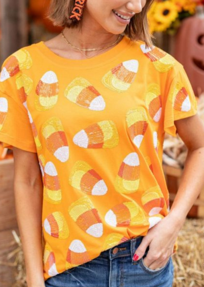 QUEEN OF SPARKLES CANDY CORN TEE