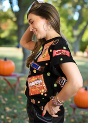 QUEEN OF SPARKLES:  CANDY WRAPPER PATCH TEE