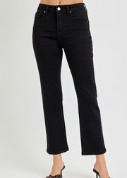 RISEN BLACK HIGH RISE CROP JEANS