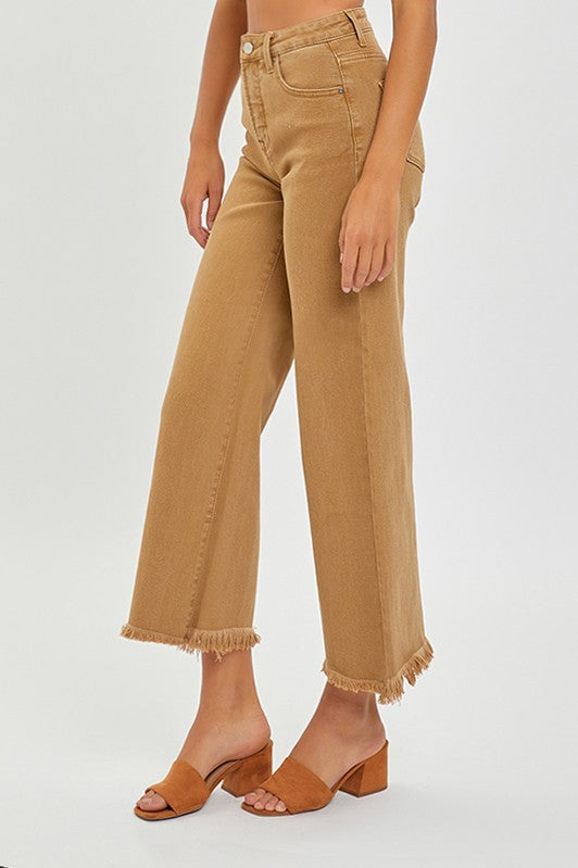 RISEN HIGH RISE TUMMY CONTROL CROP WIDE LEG PANTS