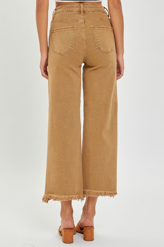 RISEN HIGH RISE TUMMY CONTROL CROP WIDE LEG PANTS