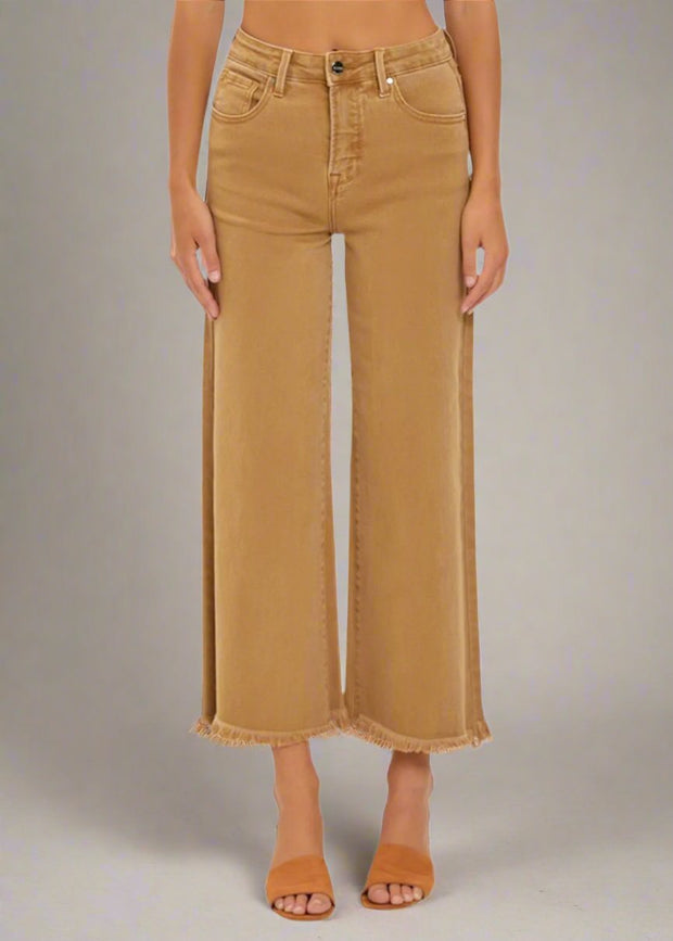 RISEN HIGH RISE TUMMY CONTROL CROP WIDE LEG PANTS