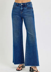 RISEN TUMMY CONTROL HIGH RISE WIDE LEG JEANS