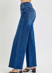 RISEN TUMMY CONTROL HIGH RISE WIDE LEG JEANS