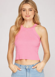 DOING THE MOST SLEEVELESS RIB CROP TANK