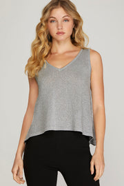 SILVER LININGS HERE METALLIC SWEATER