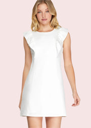 LOVE SONG WHITE RUFFLE SLEEVE DRESS