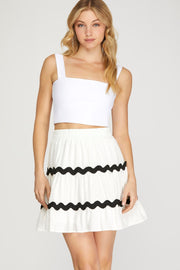 ALL ABOUT THE GIRL WHITE RIC RAC SKIRT