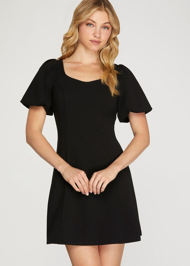 TIME TO SHINE BLACK KNIT DRESS