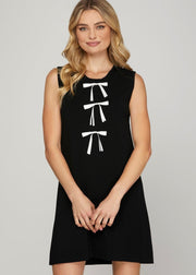 TAKE A BOW BLACK SLEEVELESS DRESS