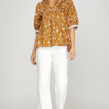 FALL FOR FLORAL BOTANICAL PRINT BLOUSE