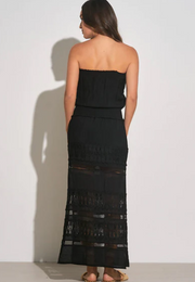 ABSOLUTELY OBSESSED BLACK STRAPLESS MAXI DRESS