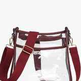 POSIE CLEAR CROSSBODY PURSE - WINE